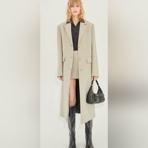 Pinstripe wool coat Mango